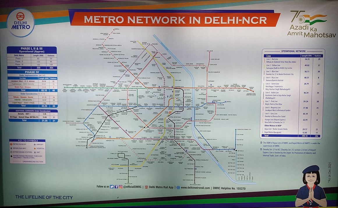 Delhi Metro Route Map 